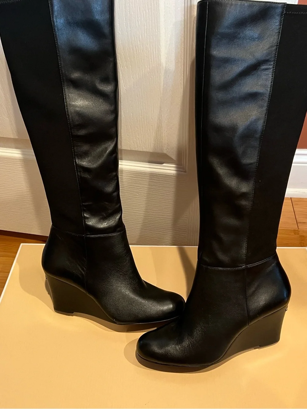 Michael Kors Black Over-the-Knee Wedge Boots